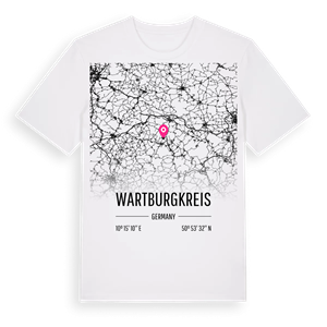 Wartburgkreis karta t-shirt – ekologisk bomull t-shirt från Pinshirt