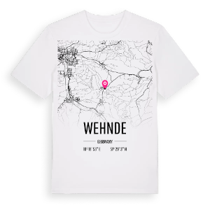 Wehnde karta t-shirt – ekologisk bomull t-shirt från Pinshirt
