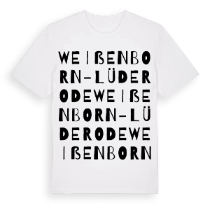 Weißenborn-Lüderode ordlek t-shirt – ekologisk bomull t-shirt från Pinshirt