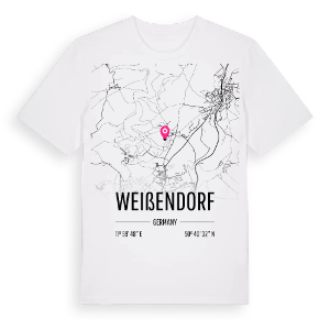 Weißendorf karta t-shirt – ekologisk bomull t-shirt från Pinshirt