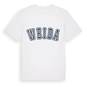 Weida college t-shirt – ekologisk bomull t-shirt från Pinshirt
