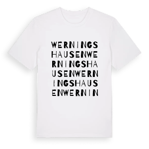Werningshausen ordlek t-shirt – ekologisk bomull t-shirt från Pinshirt