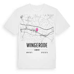 Wingerode karta t-shirt – ekologisk bomull t-shirt från Pinshirt