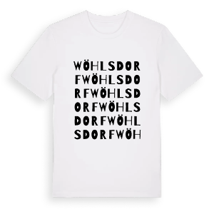 Wöhlsdorf ordlek t-shirt – ekologisk bomull t-shirt från Pinshirt