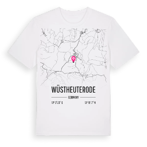 Wüstheuterode karta t-shirt – ekologisk bomull t-shirt från Pinshirt