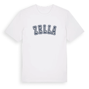 Zella college t-shirt – ekologisk bomull t-shirt från Pinshirt
