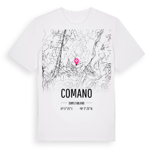 Comano karta t-shirt – ekologisk bomull t-shirt från Pinshirt