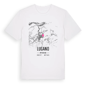 Lugano karta t-shirt – ekologisk bomull t-shirt från Pinshirt