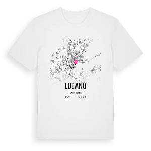 Lugano karta t-shirt – ekologisk bomull t-shirt från Pinshirt