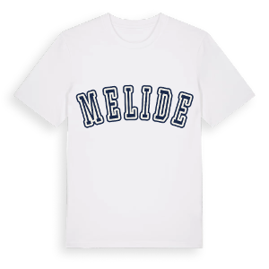Melide college t-shirt – ekologisk bomull t-shirt från Pinshirt