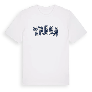 Tresa college t-shirt – ekologisk bomull t-shirt från Pinshirt