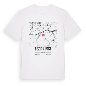 Bezirk Imst karta t-shirt – ekologisk bomull t-shirt från Pinshirt
