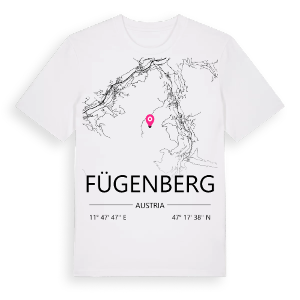 Fügenberg karta t-shirt – ekologisk bomull t-shirt från Pinshirt