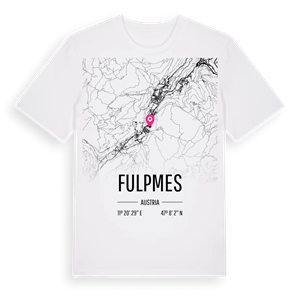Fulpmes karta t-shirt – ekologisk bomull t-shirt från Pinshirt