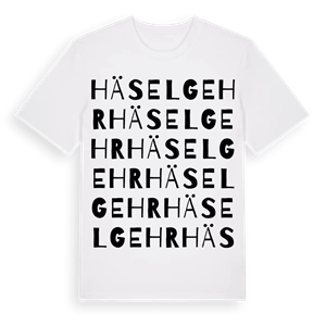 Häselgehr ordlek t-shirt – ekologisk bomull t-shirt från Pinshirt