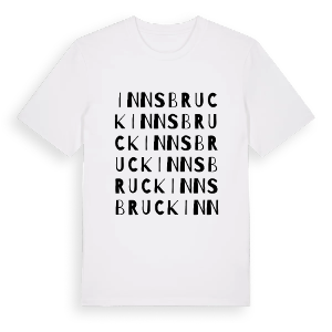 Innsbruck ordlek t-shirt – ekologisk bomull t-shirt från Pinshirt