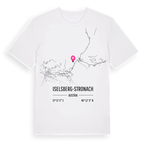 Iselsberg-Stronach karta t-shirt – ekologisk bomull t-shirt från Pinshirt