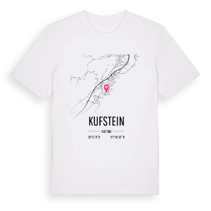 Kufstein karta t-shirt – ekologisk bomull t-shirt från Pinshirt