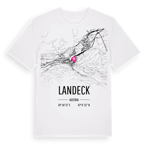 Landeck karta t-shirt – ekologisk bomull t-shirt från Pinshirt