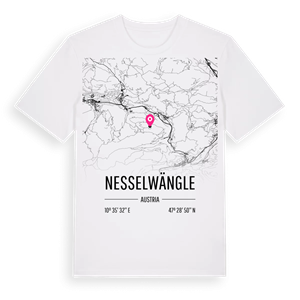 Nesselwängle karta t-shirt – ekologisk bomull t-shirt från Pinshirt