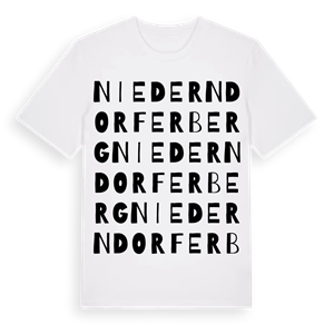 Niederndorferberg ordlek t-shirt – ekologisk bomull t-shirt från Pinshirt