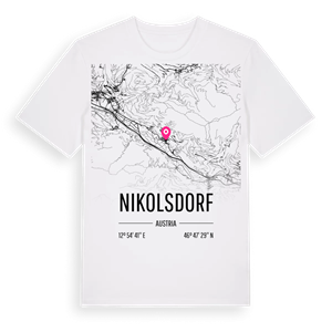 Nikolsdorf karta t-shirt – ekologisk bomull t-shirt från Pinshirt