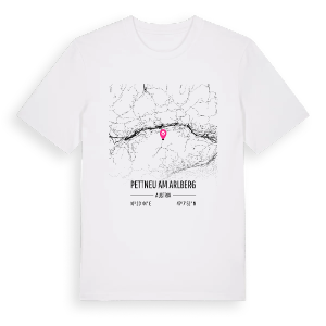 Pettneu am Arlberg karta t-shirt – ekologisk bomull t-shirt från Pinshirt