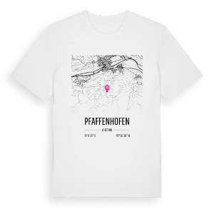 Pfaffenhofen karta t-shirt – ekologisk bomull t-shirt från Pinshirt