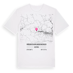 Prägraten am Großvenediger karta t-shirt – ekologisk bomull t-shirt från Pinshirt