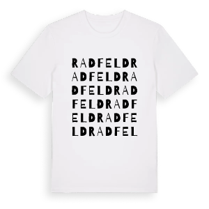Radfeld ordlek t-shirt – ekologisk bomull t-shirt från Pinshirt