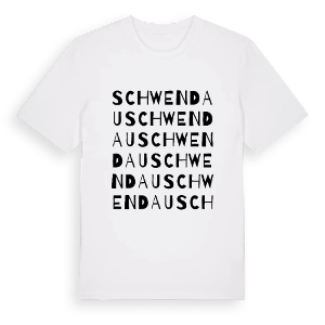 Schwendau ordlek t-shirt – ekologisk bomull t-shirt från Pinshirt