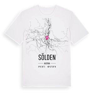 Sölden karta t-shirt – ekologisk bomull t-shirt från Pinshirt