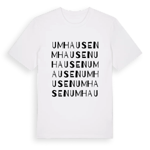 Umhausen ordlek t-shirt – ekologisk bomull t-shirt från Pinshirt