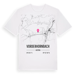 Vorderhornbach karta t-shirt – ekologisk bomull t-shirt från Pinshirt