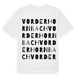 Vorderhornbach ordlek t-shirt – ekologisk bomull t-shirt från Pinshirt