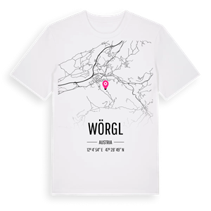 Wörgl karta t-shirt – ekologisk bomull t-shirt från Pinshirt
