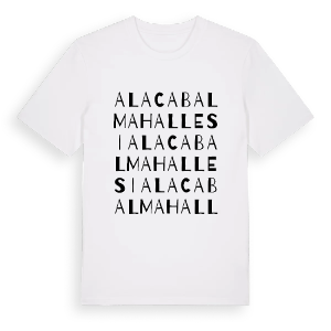 Alacabal Mahallesi ordlek t-shirt – ekologisk bomull t-shirt från Pinshirt