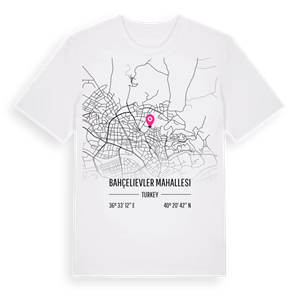 Bahçelievler Mahallesi karta t-shirt – ekologisk bomull t-shirt från Pinshirt