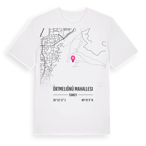 Örtmeliönü Mahallesi karta t-shirt – ekologisk bomull t-shirt från Pinshirt