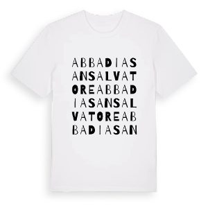 Abbadia San Salvatore ordlek t-shirt – ekologisk bomull t-shirt från Pinshirt