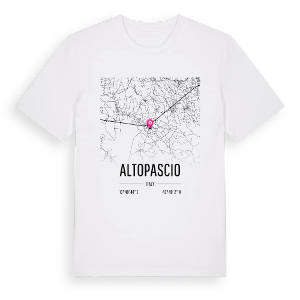 Altopascio karta t-shirt – ekologisk bomull t-shirt från Pinshirt