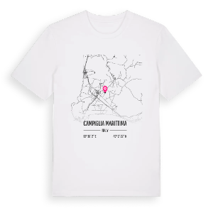 Campiglia Marittima karta t-shirt – ekologisk bomull t-shirt från Pinshirt