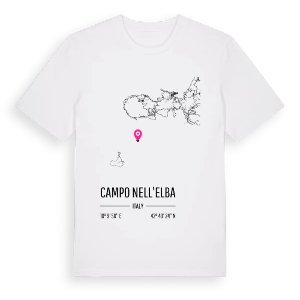 Campo nell'Elba karta t-shirt – ekologisk bomull t-shirt från Pinshirt