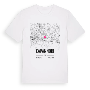 Capannori karta t-shirt – ekologisk bomull t-shirt från Pinshirt