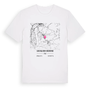 Castiglion Fiorentino karta t-shirt – ekologisk bomull t-shirt från Pinshirt