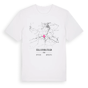 Colle di Val d'Elsa karta t-shirt – ekologisk bomull t-shirt från Pinshirt