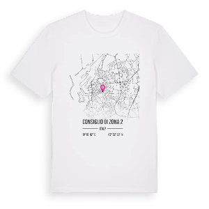 Consiglio di Zona 2 karta t-shirt – ekologisk bomull t-shirt från Pinshirt
