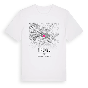 Firenze karta t-shirt – ekologisk bomull t-shirt från Pinshirt