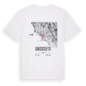Grosseto karta t-shirt – ekologisk bomull t-shirt från Pinshirt