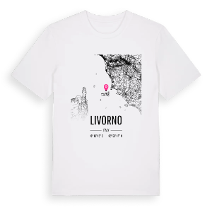 Livorno karta t-shirt – ekologisk bomull t-shirt från Pinshirt